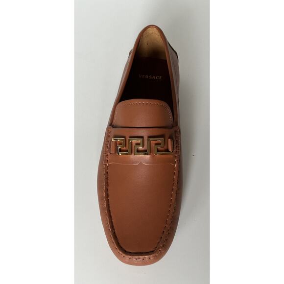 VERSACE Men\'s Brown Calf Leather Driver Shoes 7.5 US (40.5 Eu) DSU6014 main image 13